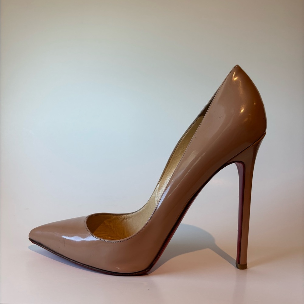 Christian Louboutin heels pigalle 120 nude patent leather size 38.5
